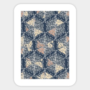 Organic Hexagon Pattern in Soft Navy & Cream Sticker